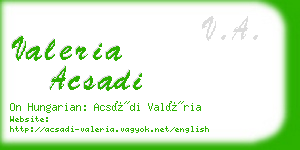 valeria acsadi business card